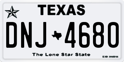 TX license plate DNJ4680