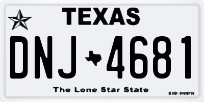 TX license plate DNJ4681