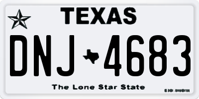 TX license plate DNJ4683