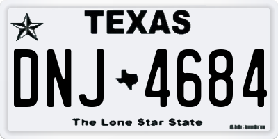 TX license plate DNJ4684