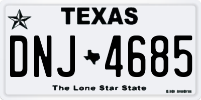 TX license plate DNJ4685