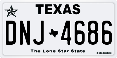 TX license plate DNJ4686