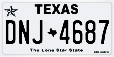 TX license plate DNJ4687