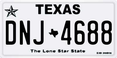 TX license plate DNJ4688