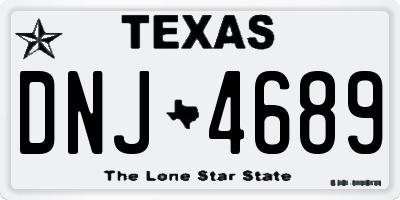 TX license plate DNJ4689