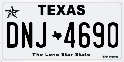 TX license plate DNJ4690