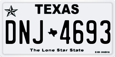 TX license plate DNJ4693