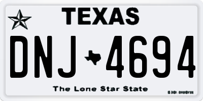 TX license plate DNJ4694