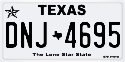 TX license plate DNJ4695