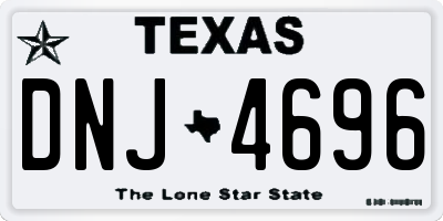 TX license plate DNJ4696
