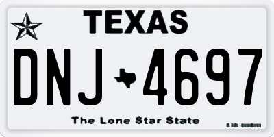 TX license plate DNJ4697