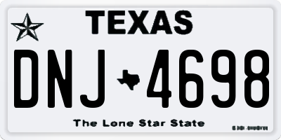 TX license plate DNJ4698