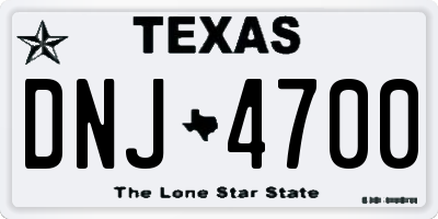 TX license plate DNJ4700