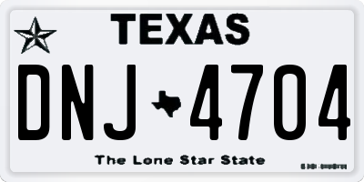 TX license plate DNJ4704