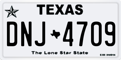 TX license plate DNJ4709