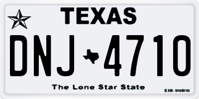 TX license plate DNJ4710