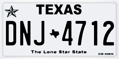 TX license plate DNJ4712
