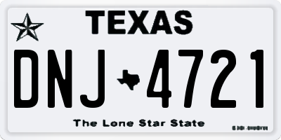 TX license plate DNJ4721
