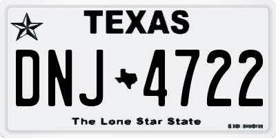 TX license plate DNJ4722