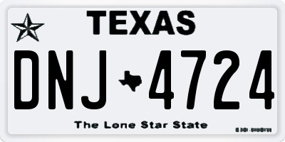 TX license plate DNJ4724