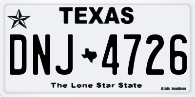 TX license plate DNJ4726