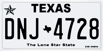 TX license plate DNJ4728
