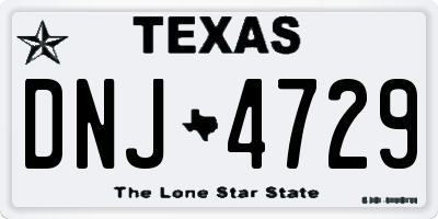 TX license plate DNJ4729