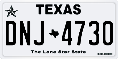 TX license plate DNJ4730