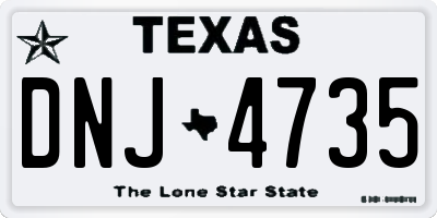 TX license plate DNJ4735