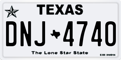 TX license plate DNJ4740