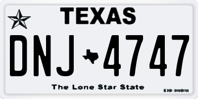 TX license plate DNJ4747