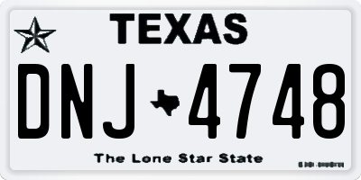TX license plate DNJ4748