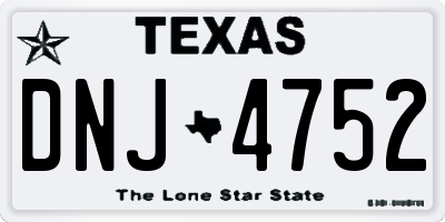 TX license plate DNJ4752