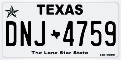 TX license plate DNJ4759