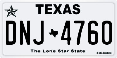 TX license plate DNJ4760