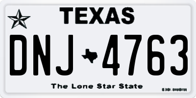 TX license plate DNJ4763