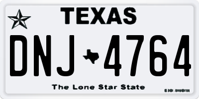 TX license plate DNJ4764