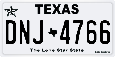 TX license plate DNJ4766