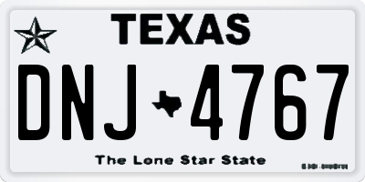 TX license plate DNJ4767