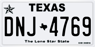 TX license plate DNJ4769