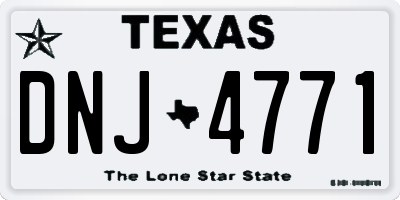 TX license plate DNJ4771