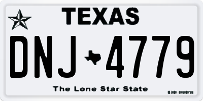 TX license plate DNJ4779
