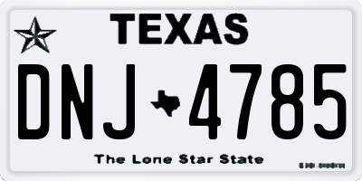 TX license plate DNJ4785