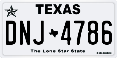 TX license plate DNJ4786
