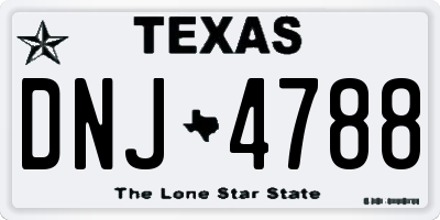 TX license plate DNJ4788