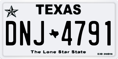TX license plate DNJ4791