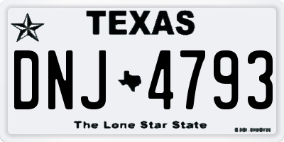 TX license plate DNJ4793
