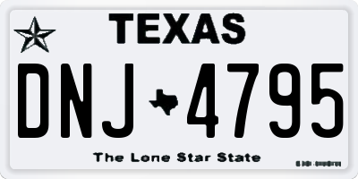 TX license plate DNJ4795