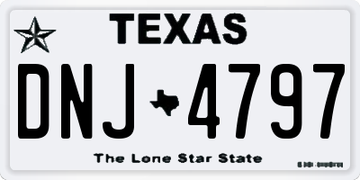 TX license plate DNJ4797