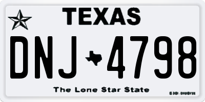 TX license plate DNJ4798